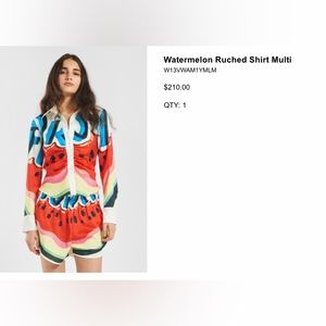 Fiorucci Watermelon Ruched Shirt